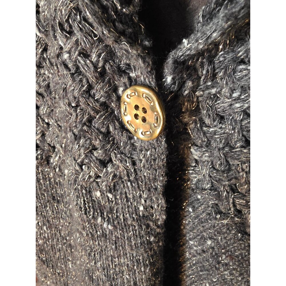 Chicos Womens Wool Blend Knit Cardigan Sweater Size 3 Gray Button Closure XL - Picture 2 of 8